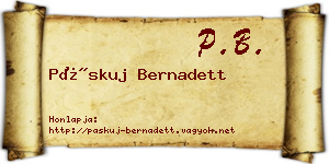 Páskuj Bernadett névjegykártya