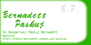bernadett paskuj business card