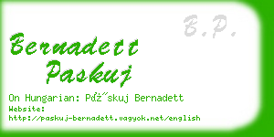 bernadett paskuj business card